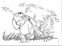 A coloring page of winnie the pooh - group